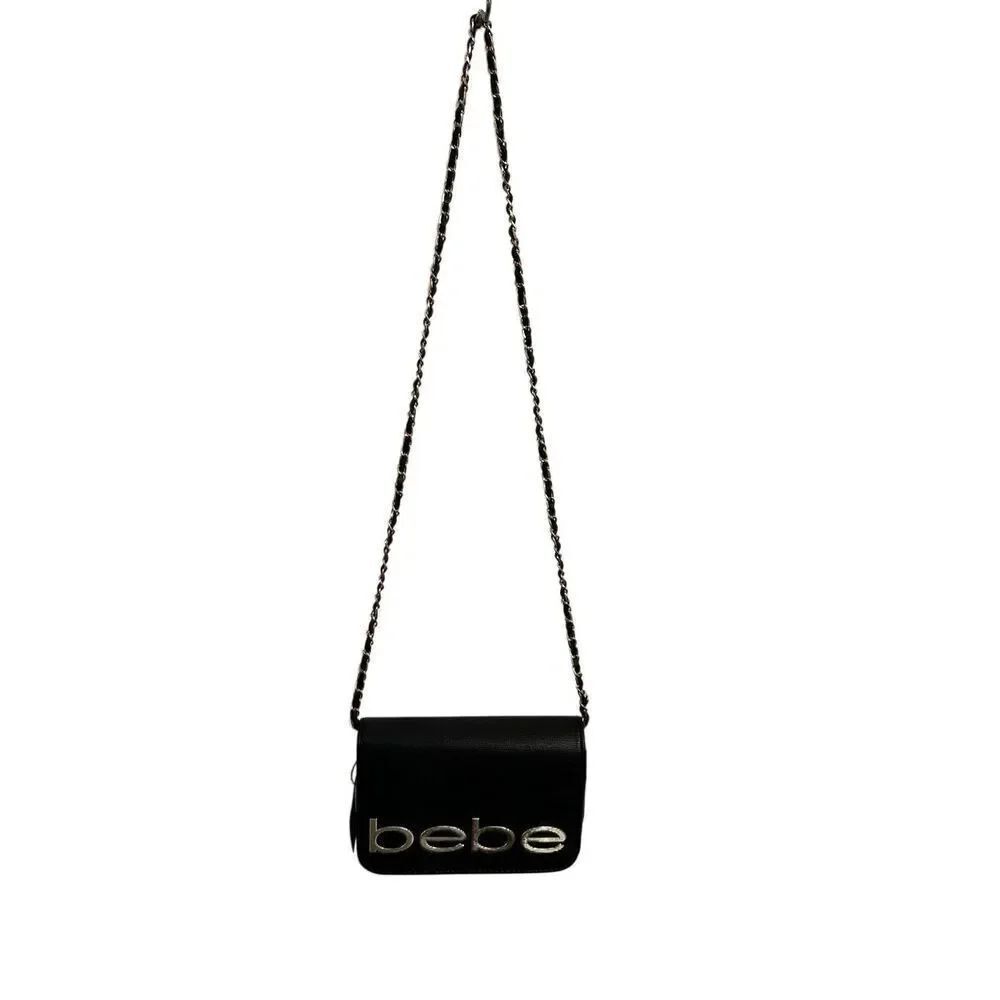 BEBE black crossbody gold, and black new with tags with a gold chain